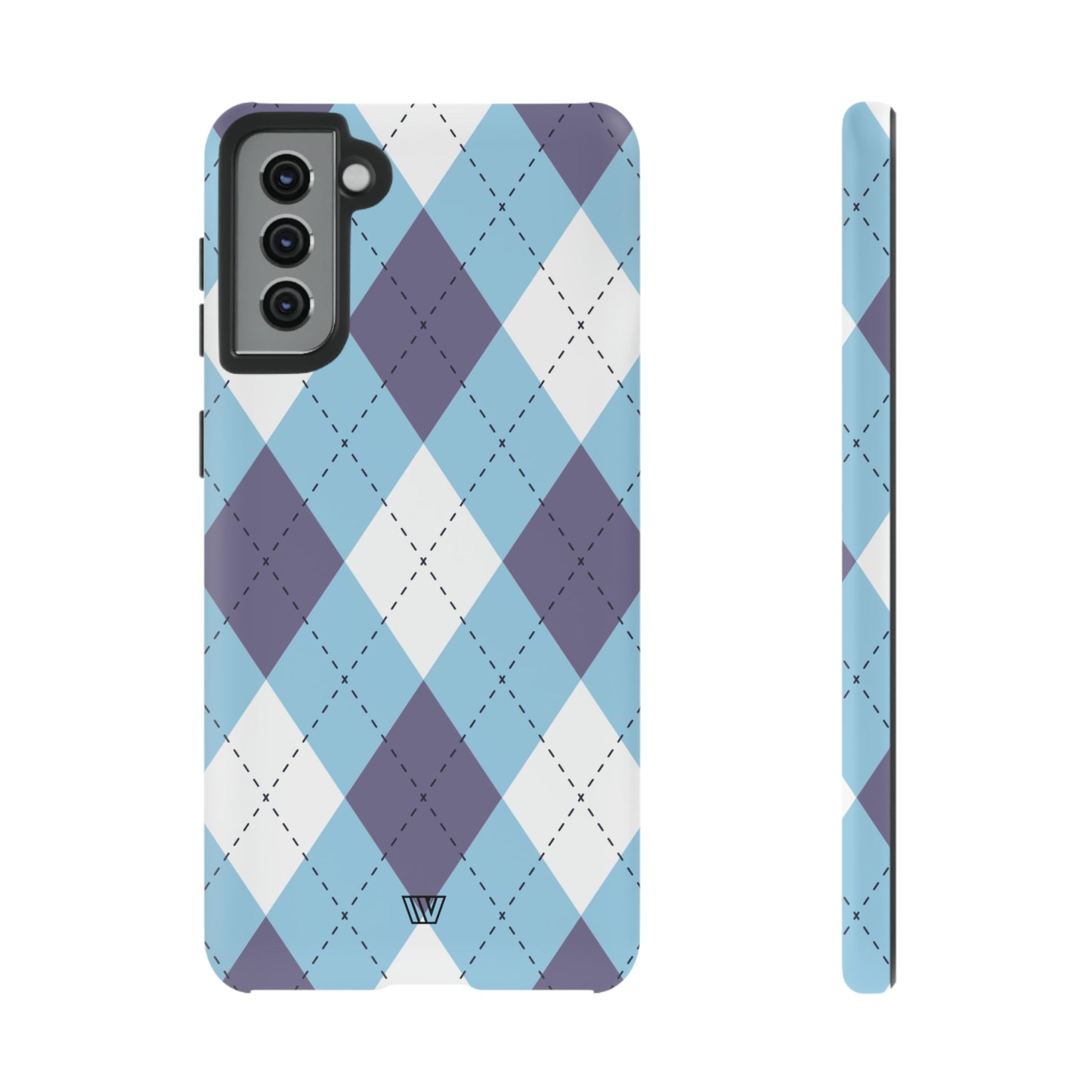 Blue White Purple Argyle | Tough Phone Case, view 2048 — Soul Flow Apparel