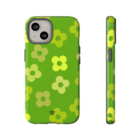 Green Retro Flowers | Tough Phone Case, view 2048 — Soul Flow Apparel