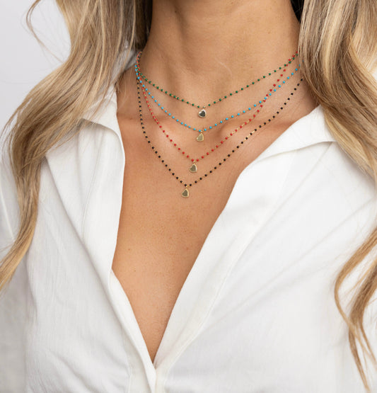 Elsa Mini Heart Necklace Turquoise — Soul Flow Apparel