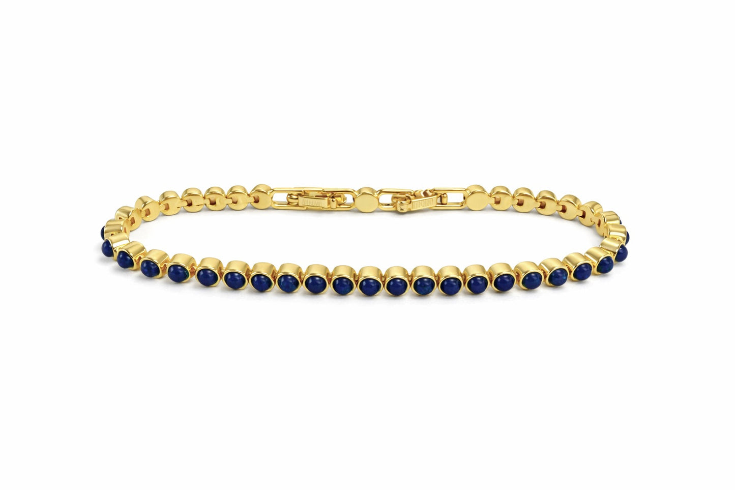 Lapis Lazuli Cabochon Tennis Bracelet — Soul Flow Apparel