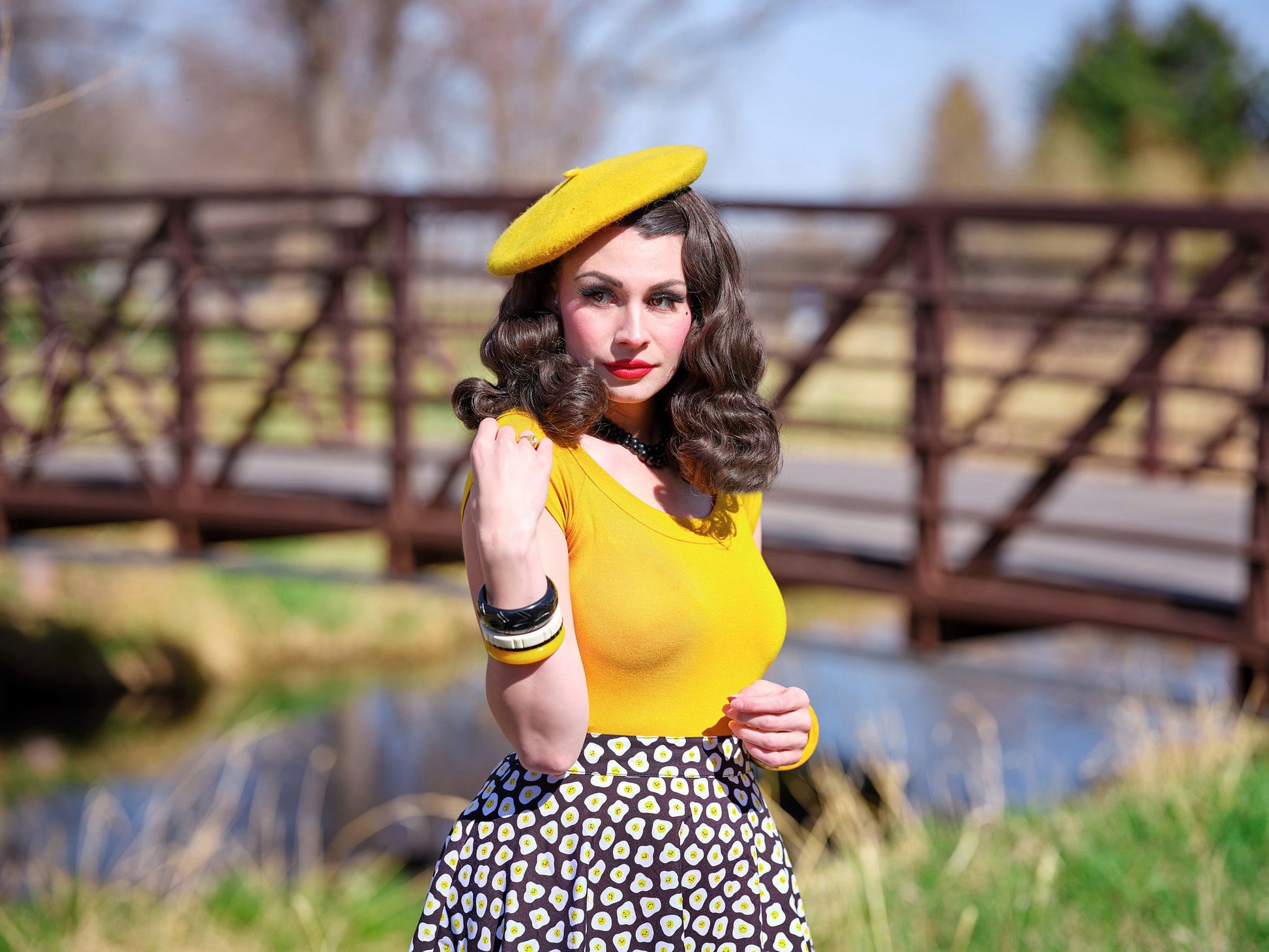 Sunny Side Up Skater Skirt in web2 — Soul Flow Apparel