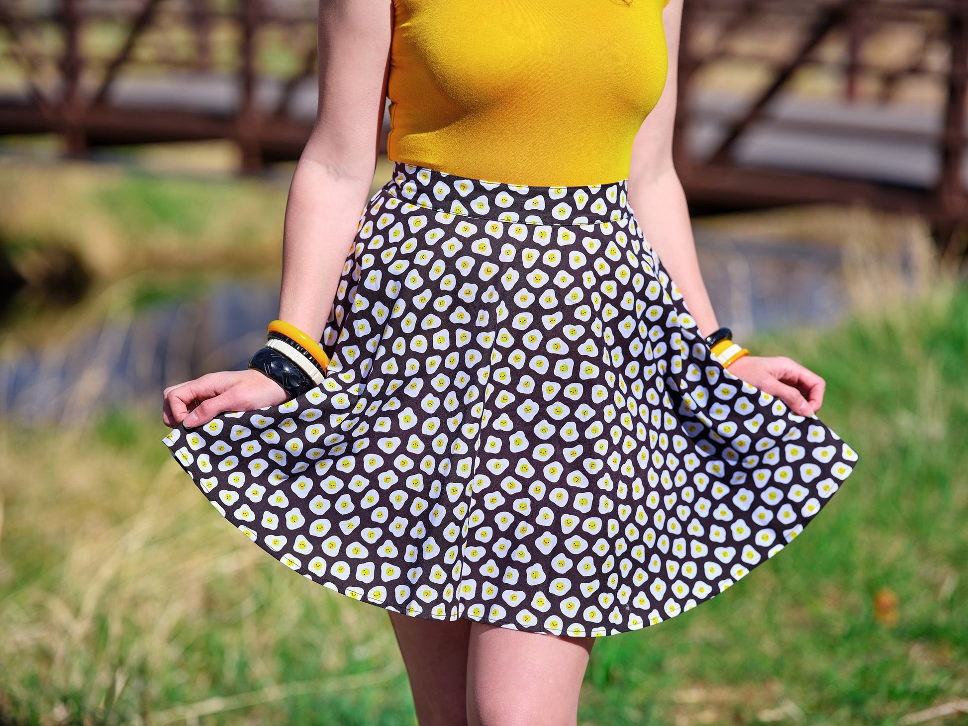 Sunny Side Up Skater Skirt in web2 — Soul Flow Apparel