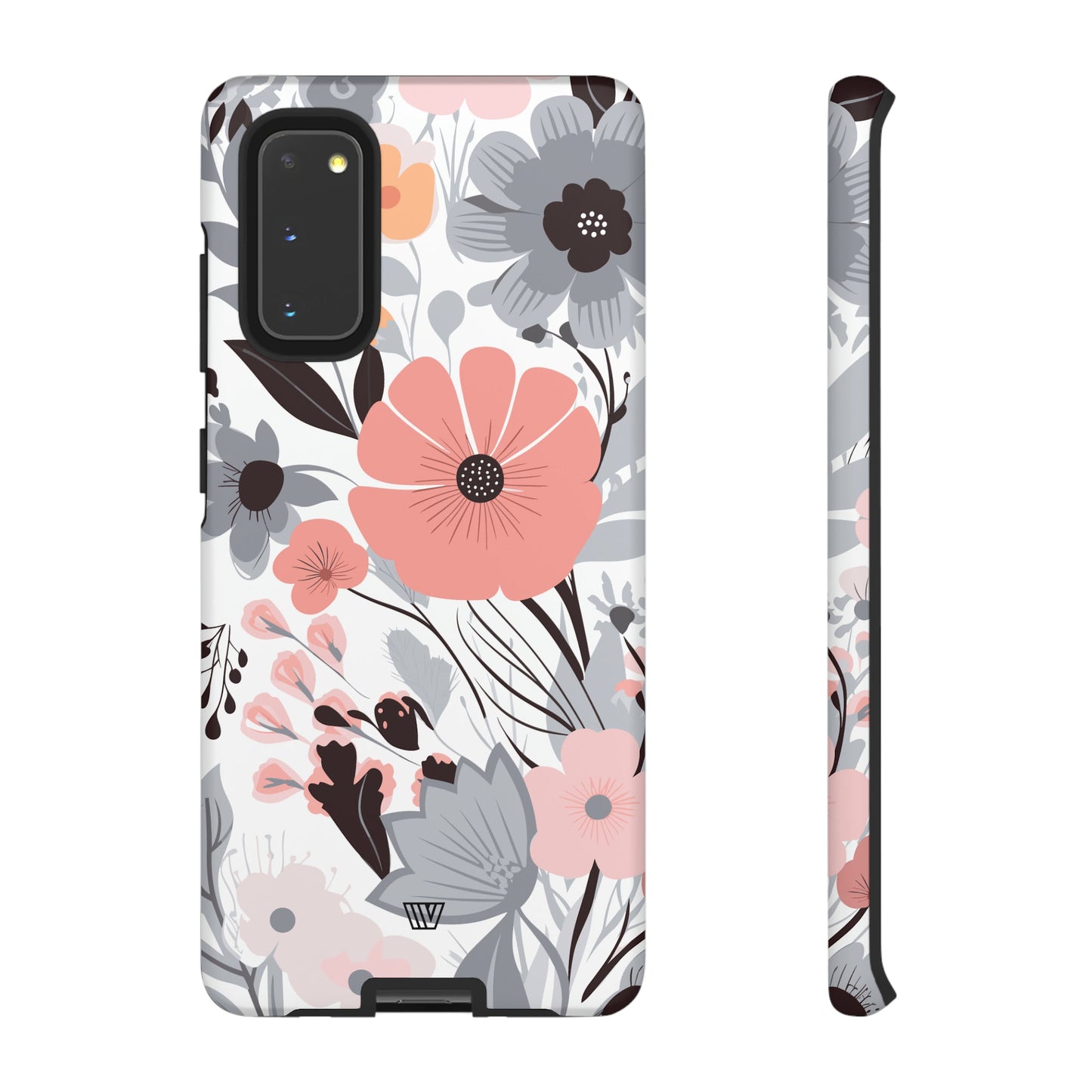 Gray Pastel Flowers | Tough Phone Case, view 2048 — Soul Flow Apparel