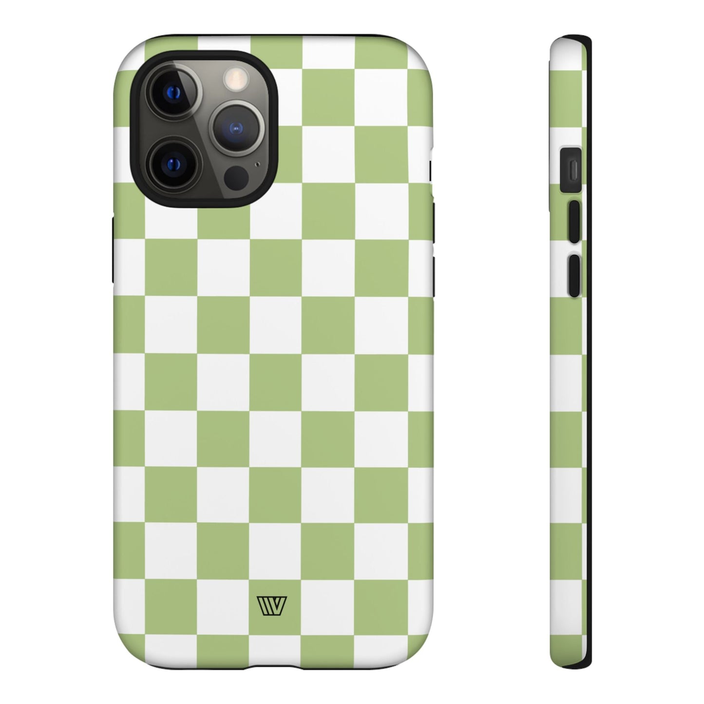 Pale Olive White Checkerboard | Tough Phone Case, view 2048 — Soul Flow Apparel