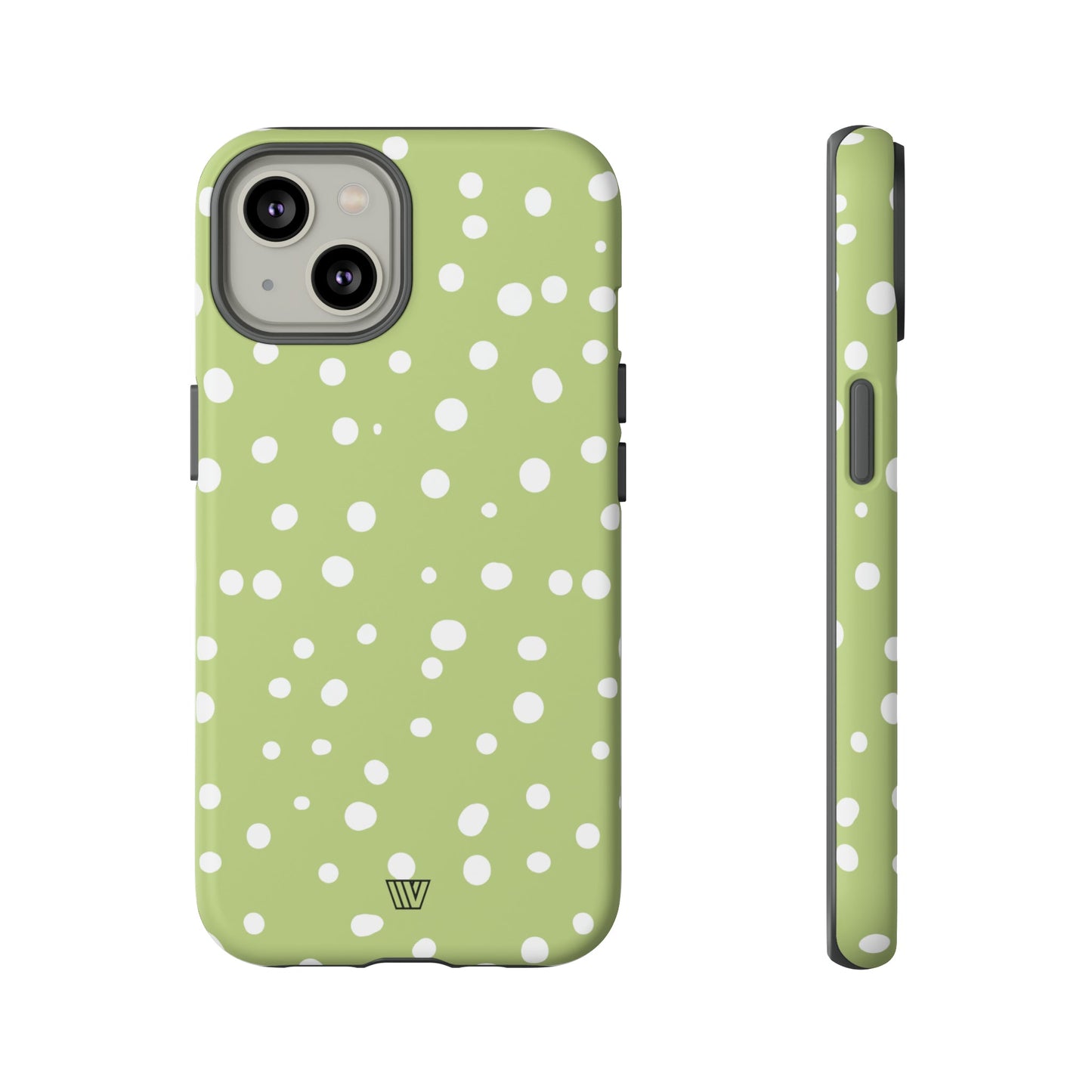 Pale Olive Dots | Tough Phone Case, view 2048 — Soul Flow Apparel