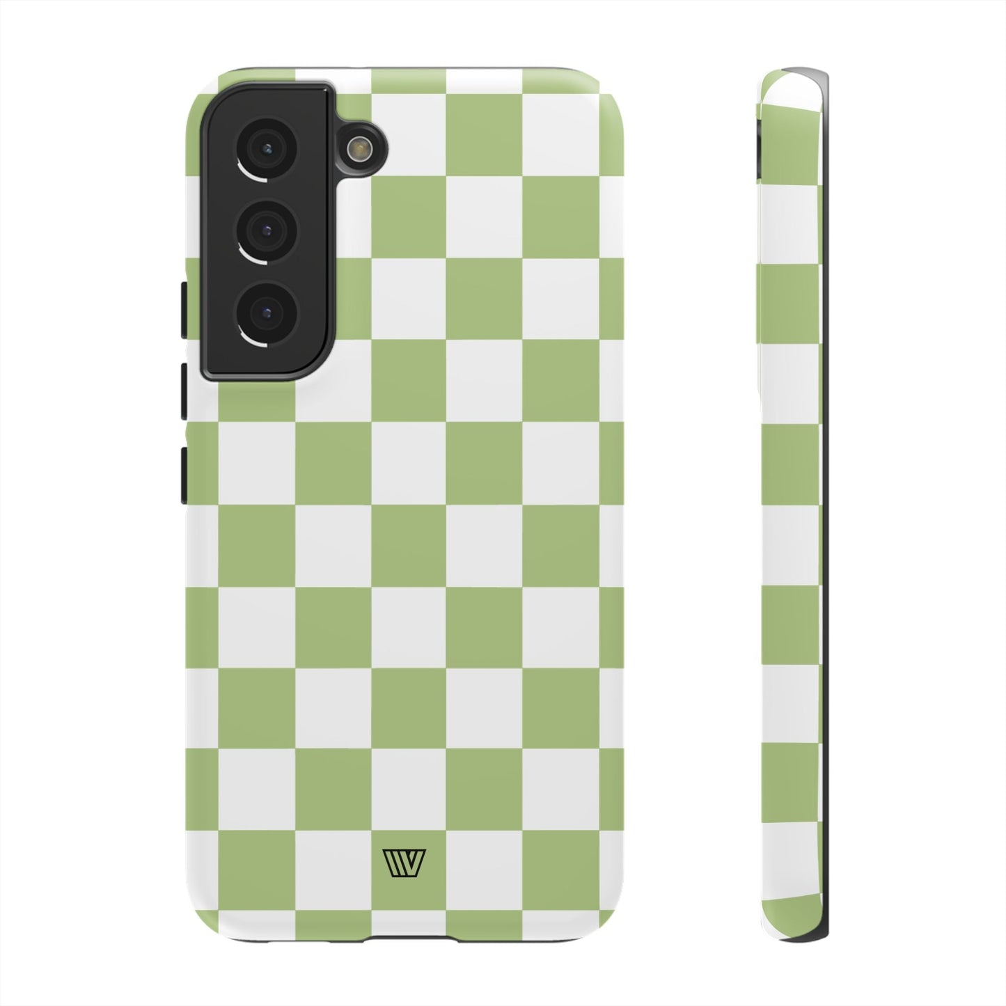 Pale Olive White Checkerboard | Tough Phone Case, view 2048 — Soul Flow Apparel