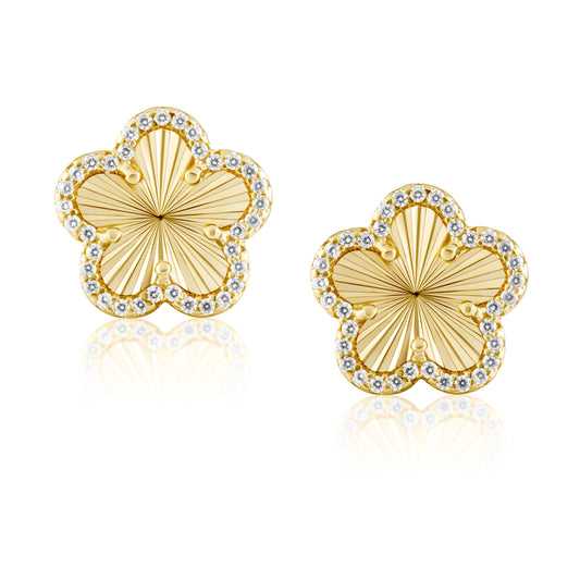 Adeline Pave Outline Clover Studs — Soul Flow Apparel