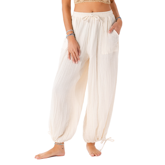 Cream Adventure Cargo Pants, view 1 — Soul Flow Apparel