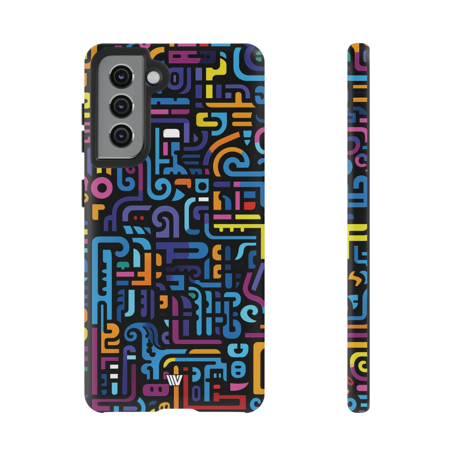 Neon Glyphs | Tough Phone Case, view 2048 — Soul Flow Apparel