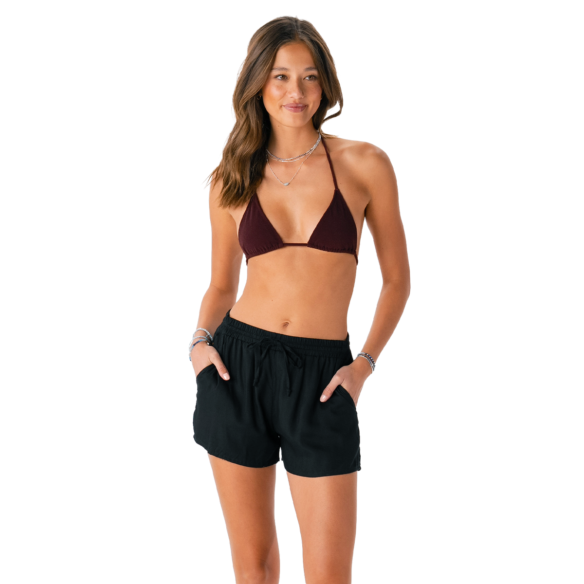 Black Drawstring Shorts, view 1 — Soul Flow Apparel