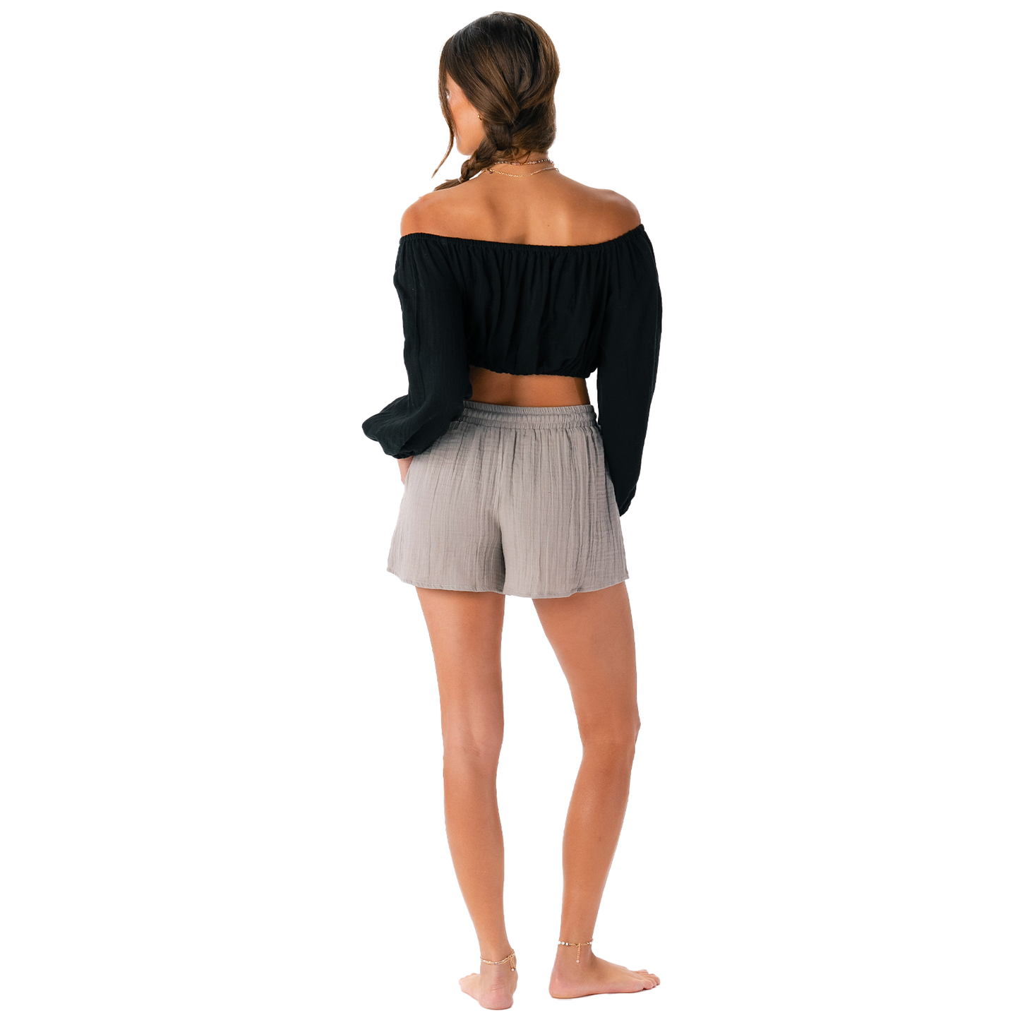 Stone Cotton Cabana Shorts, view 3 — Soul Flow Apparel