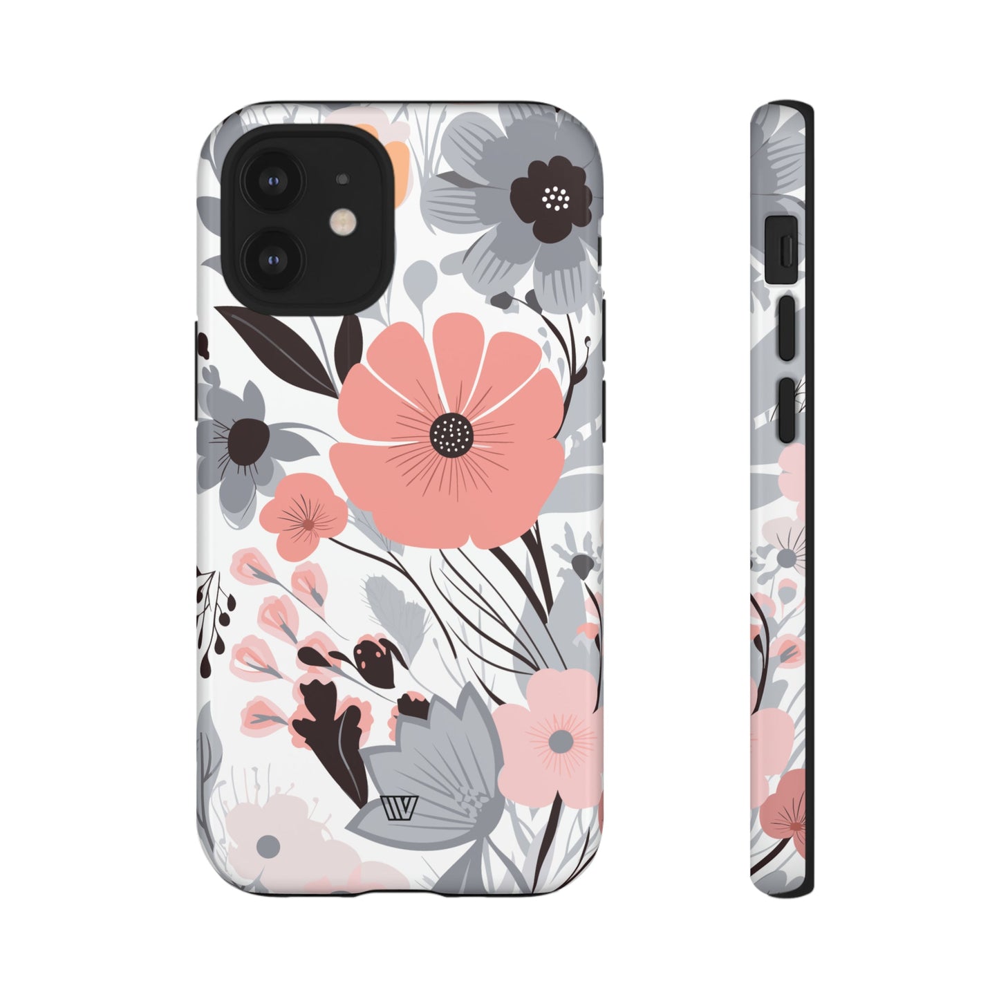 Gray Pastel Flowers | Tough Phone Case, view 2048 — Soul Flow Apparel