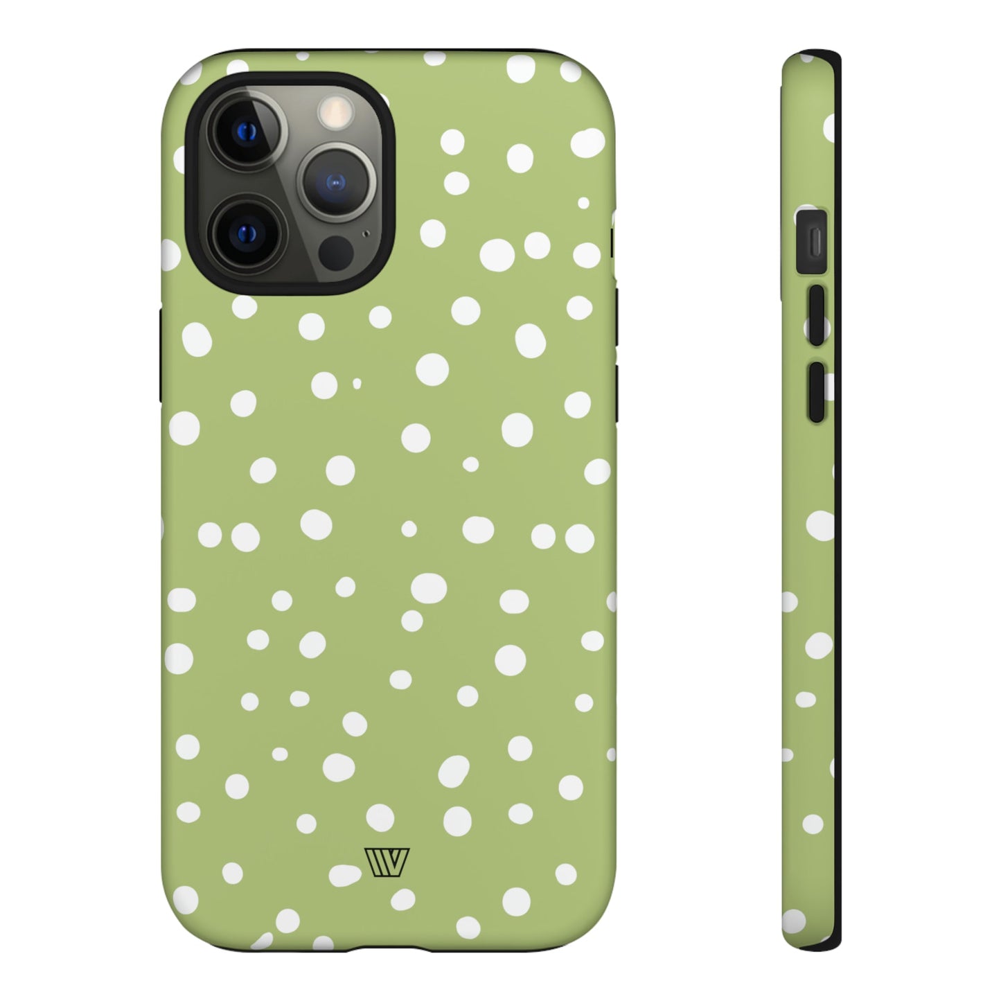 Pale Olive Dots | Tough Phone Case, view 2048 — Soul Flow Apparel