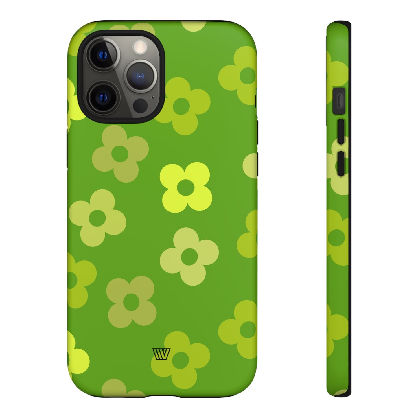 Green Retro Flowers | Tough Phone Case, view 2048 — Soul Flow Apparel