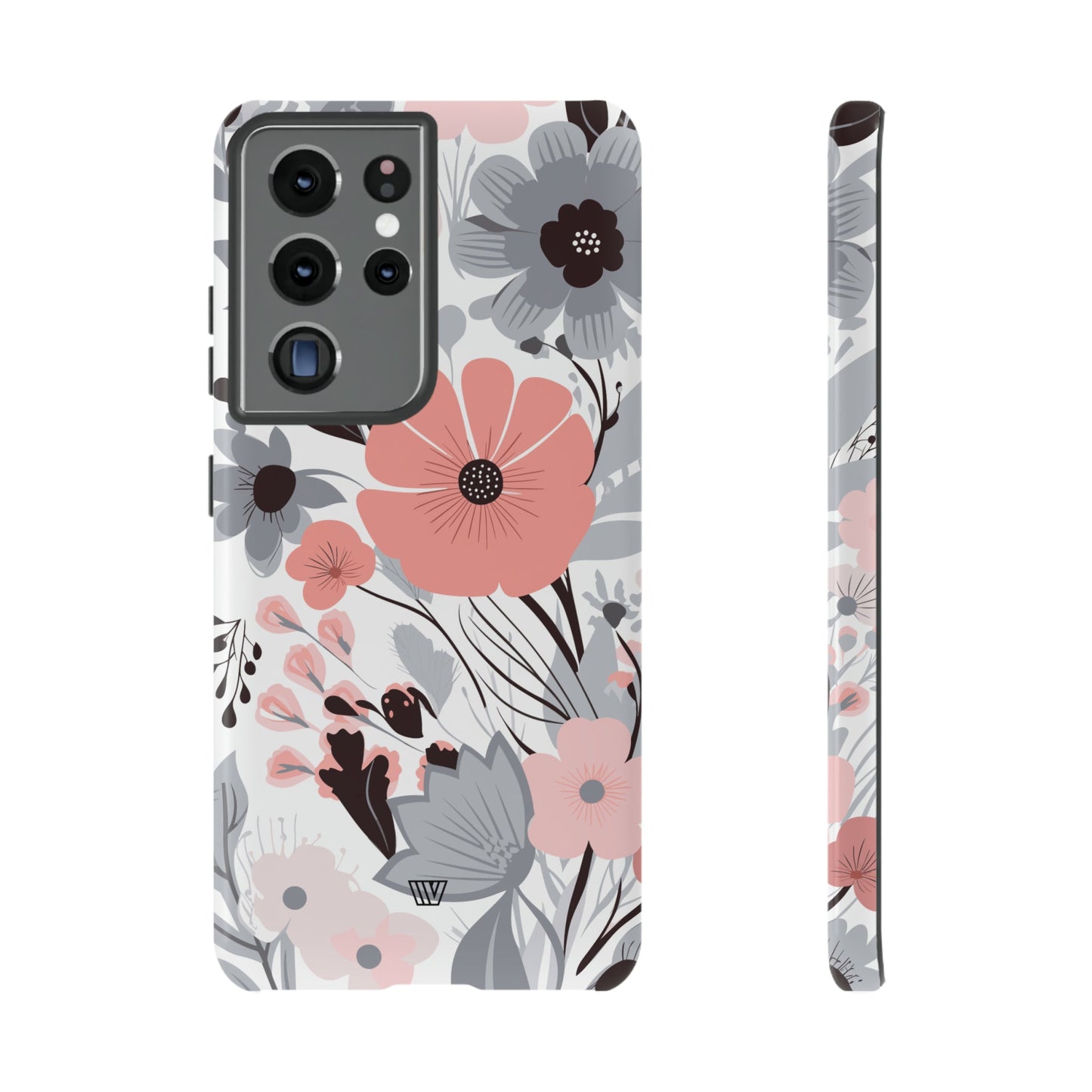 Gray Pastel Flowers | Tough Phone Case, view 2048 — Soul Flow Apparel