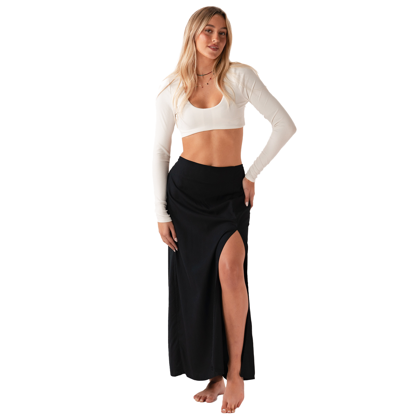 Black Maxi Skirts, view 1 — Soul Flow Apparel