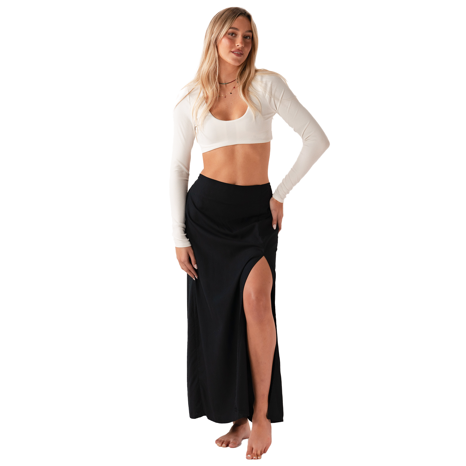 Black Maxi Skirts, view 1 — Soul Flow Apparel