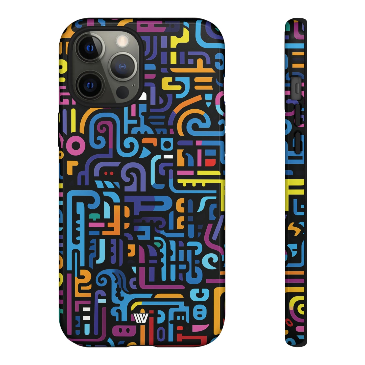 Neon Glyphs | Tough Phone Case, view 2048 — Soul Flow Apparel