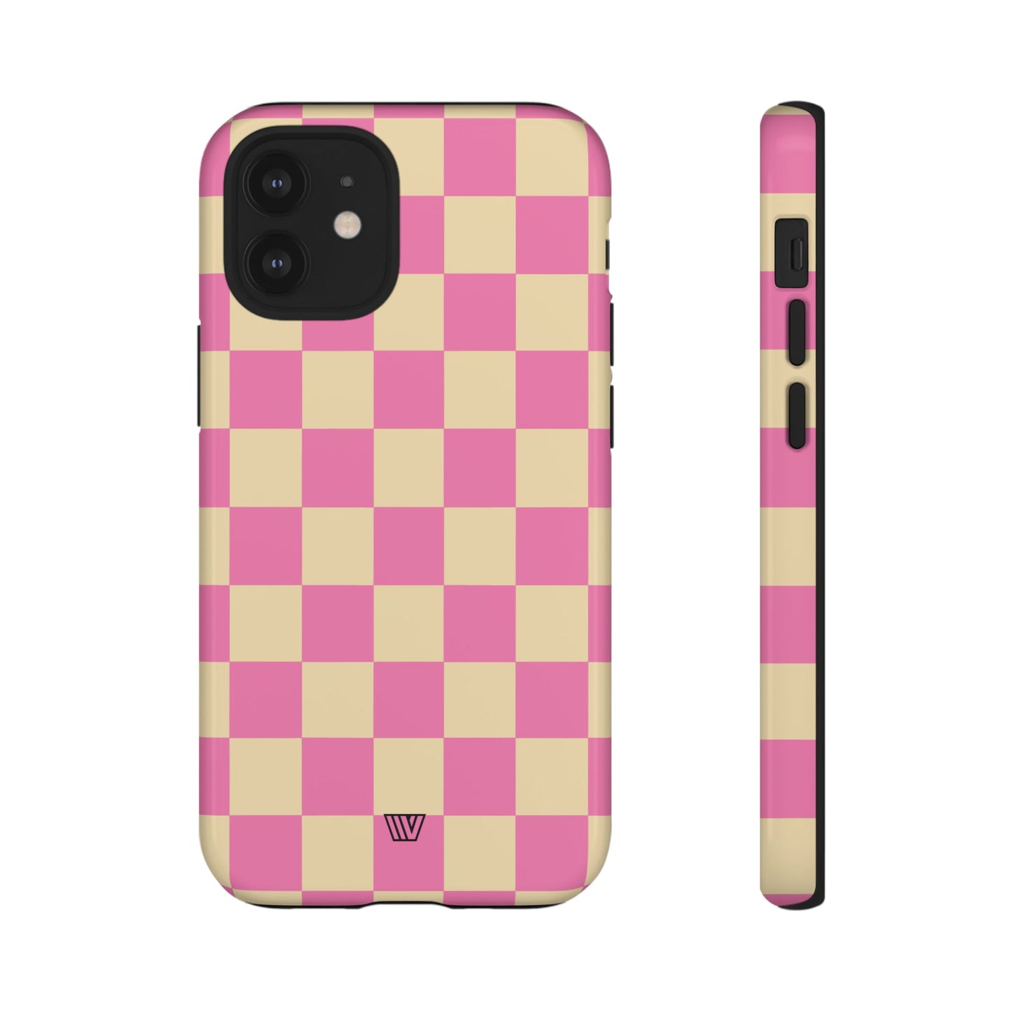 Pink Tan Checkerboard | Tough Phone Case, view 2048 — Soul Flow Apparel