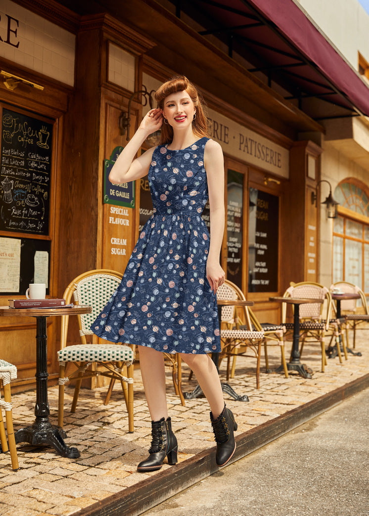 Planets Vintage Dress, view 1 — Soul Flow Apparel