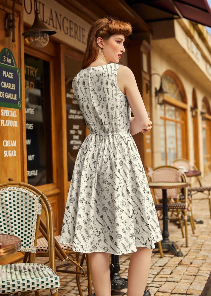Flower Parts Vintage Dress, view 3 — Soul Flow Apparel