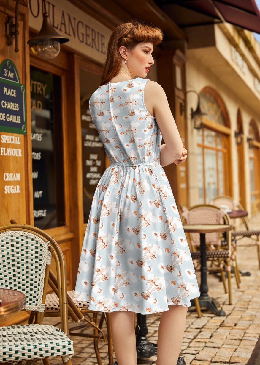 Hot Air Balloon Vintage Dress, view 3 — Soul Flow Apparel