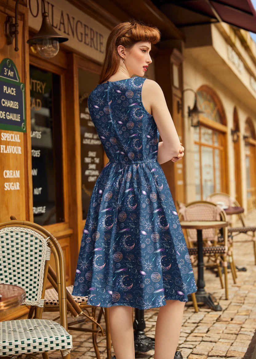 Space Vintage Dress, view 3 — Soul Flow Apparel