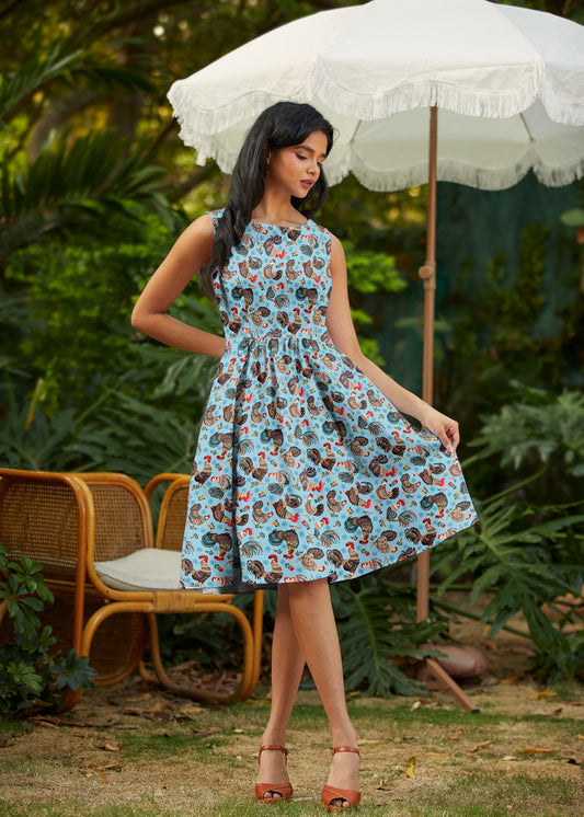 Chicken Vintage Dress, view 2 — Soul Flow Apparel