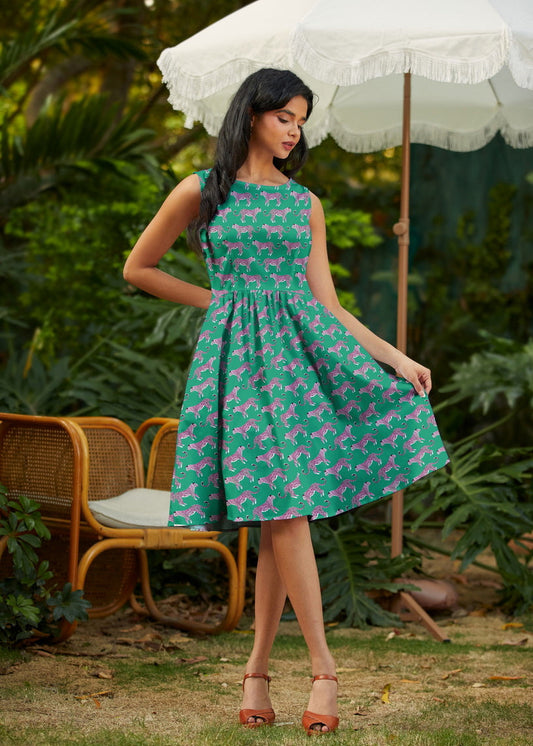 Leopard Vintage Dress, view 2 — Soul Flow Apparel