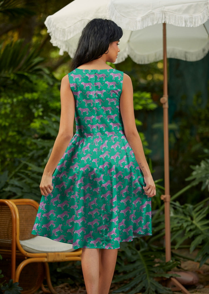 Leopard Vintage Dress, view 3 — Soul Flow Apparel