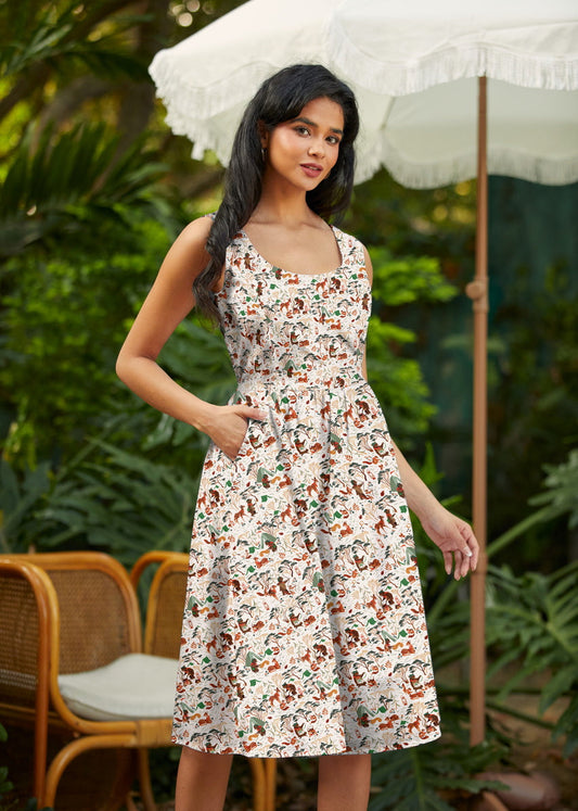 Campsite Fit & Flare Dress, view 1 — Soul Flow Apparel