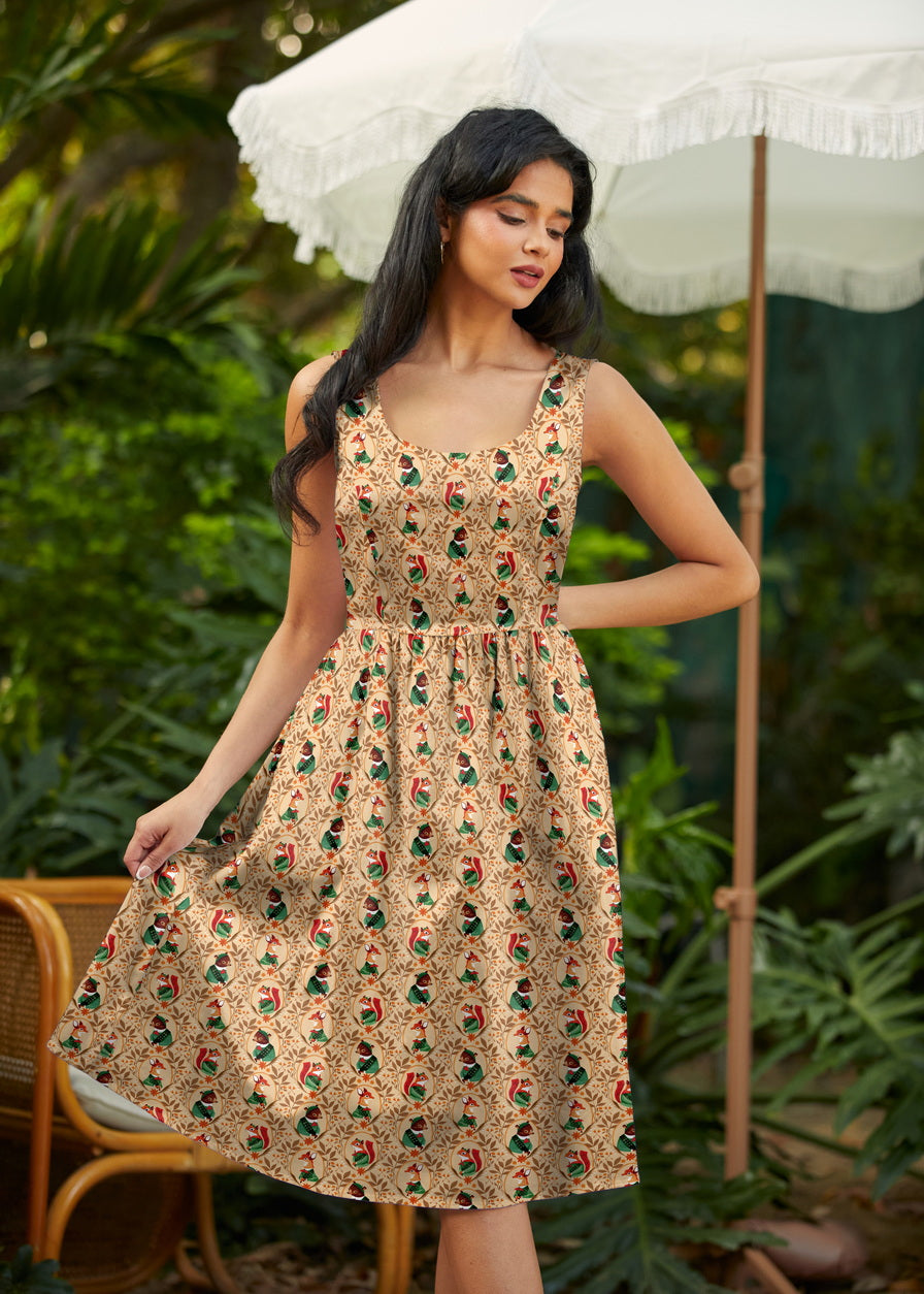 Woodland Scout Fit & Flare Dress, view 1 — Soul Flow Apparel