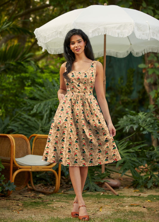 Woodland Scout Fit & Flare Dress, view 2 — Soul Flow Apparel