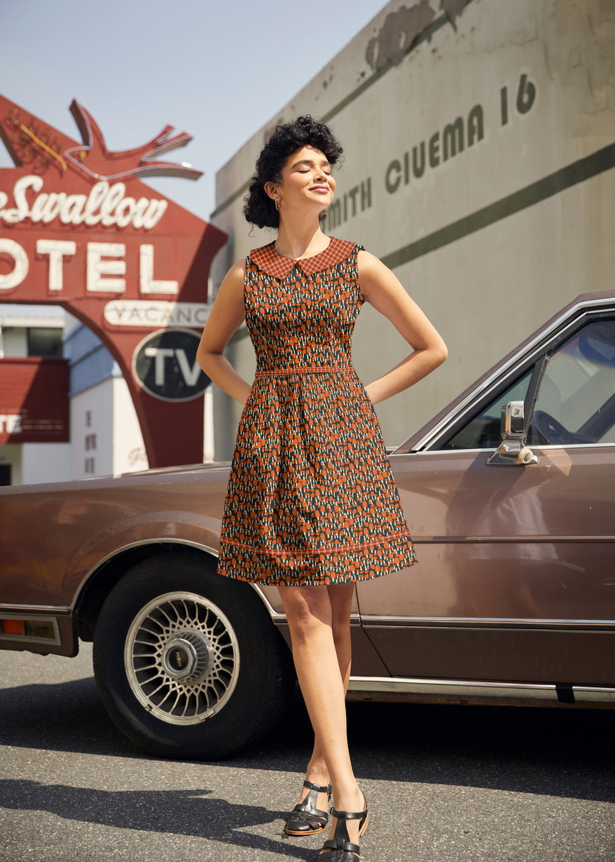 Mushroom Collared Dress, view 1 — Soul Flow Apparel
