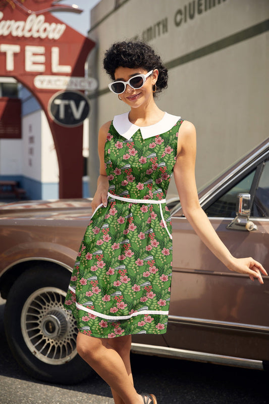 Flowers Collared Dress, view 1 — Soul Flow Apparel
