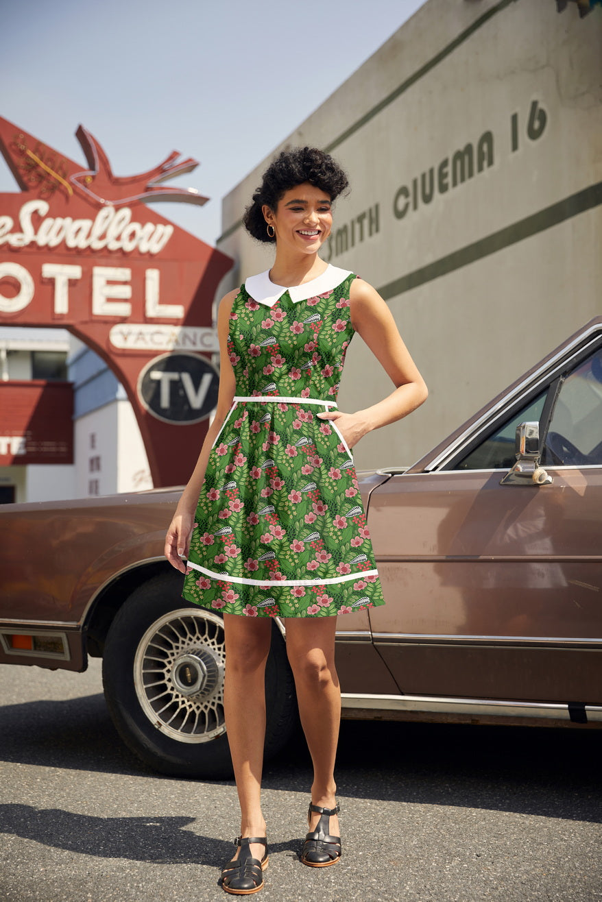 Flowers Collared Dress, view 1 — Soul Flow Apparel