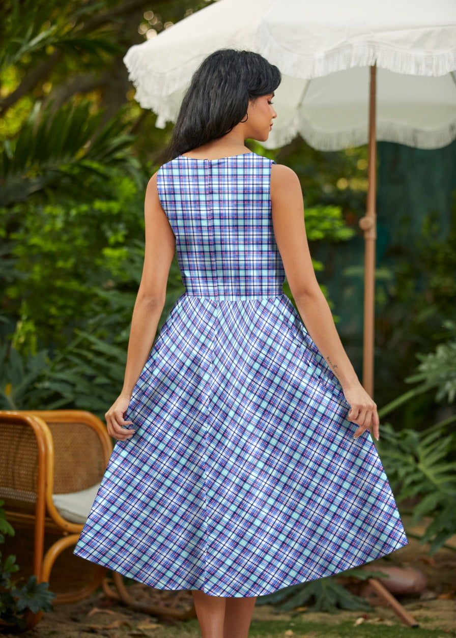 Plaid Midi Dress, view 3 — Soul Flow Apparel