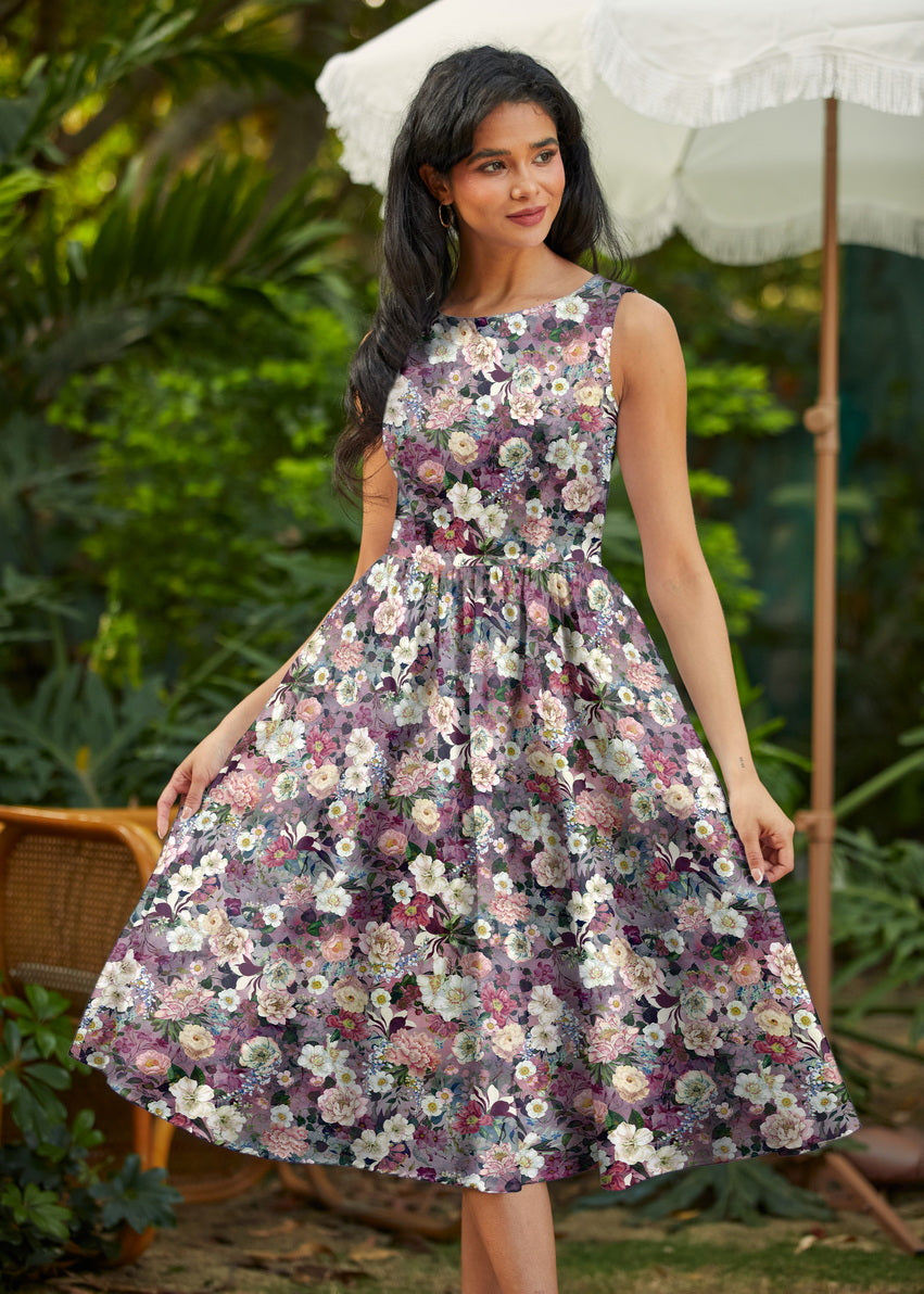 Floral Midi Dress, view 1 — Soul Flow Apparel