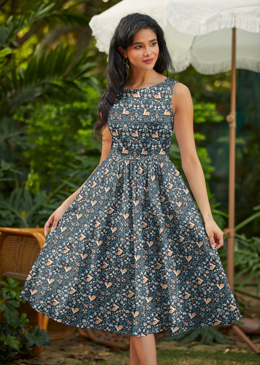 Deer Midi Dress, view 1 — Soul Flow Apparel