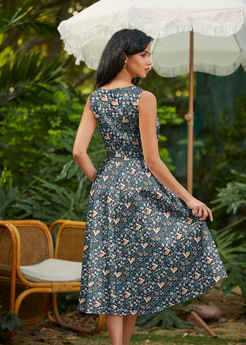 Deer Midi Dress, view 3 — Soul Flow Apparel