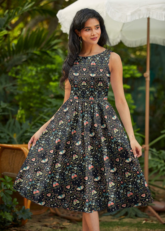 Midnight Midi Dress, view 1 — Soul Flow Apparel