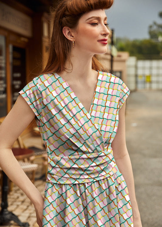 Squiggly Greta Dress, view 2 — Soul Flow Apparel