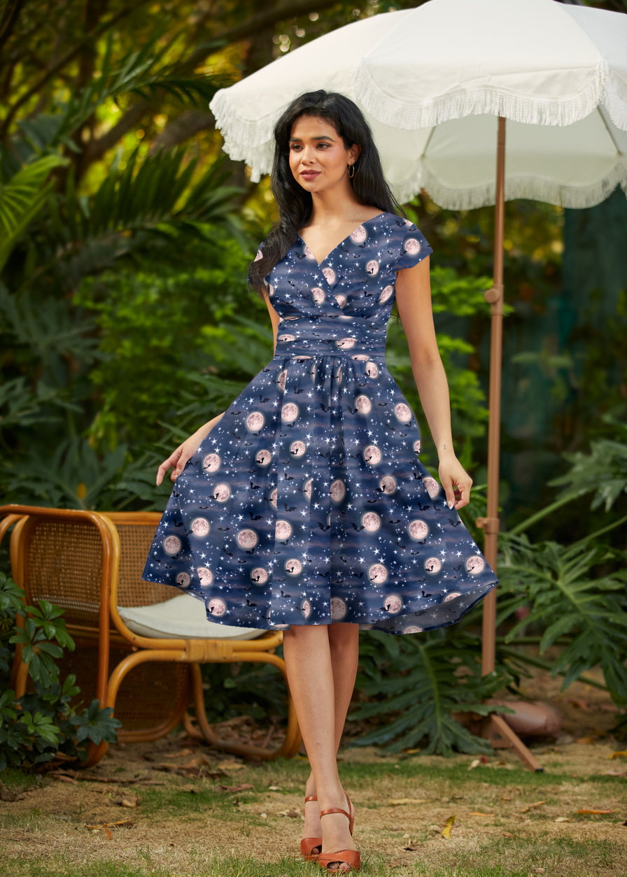 Bat Moon Greta Dress, view 1 — Soul Flow Apparel