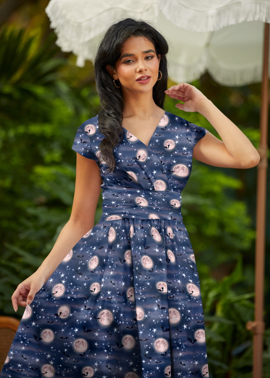 Bat Moon Greta Dress, view 2 — Soul Flow Apparel
