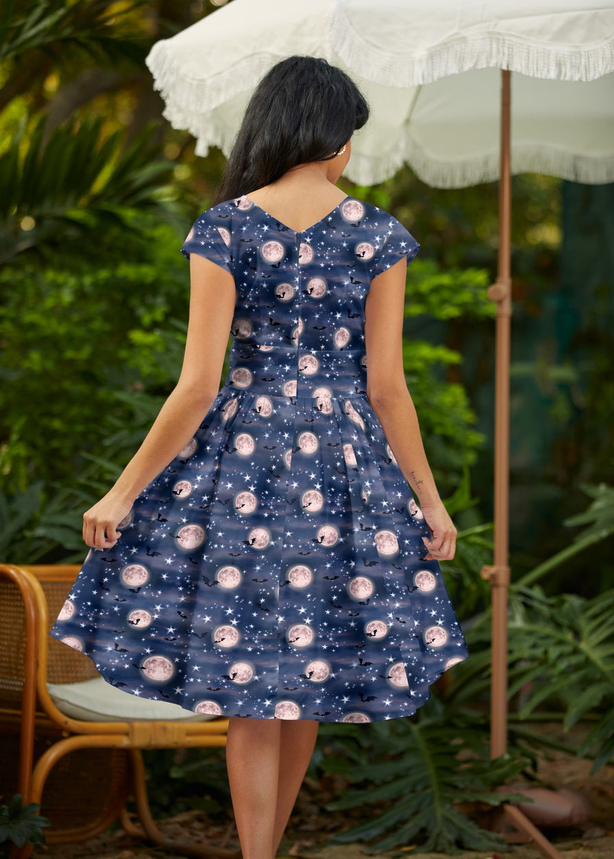 Bat Moon Greta Dress, view 3 — Soul Flow Apparel