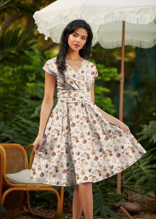 Woodland Animals Greta Dress, view 1 — Soul Flow Apparel