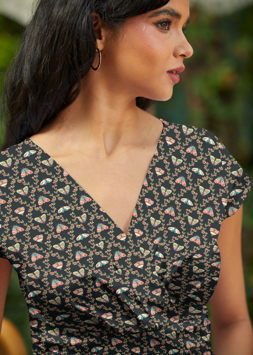Moth Greta Dress, view 2 — Soul Flow Apparel