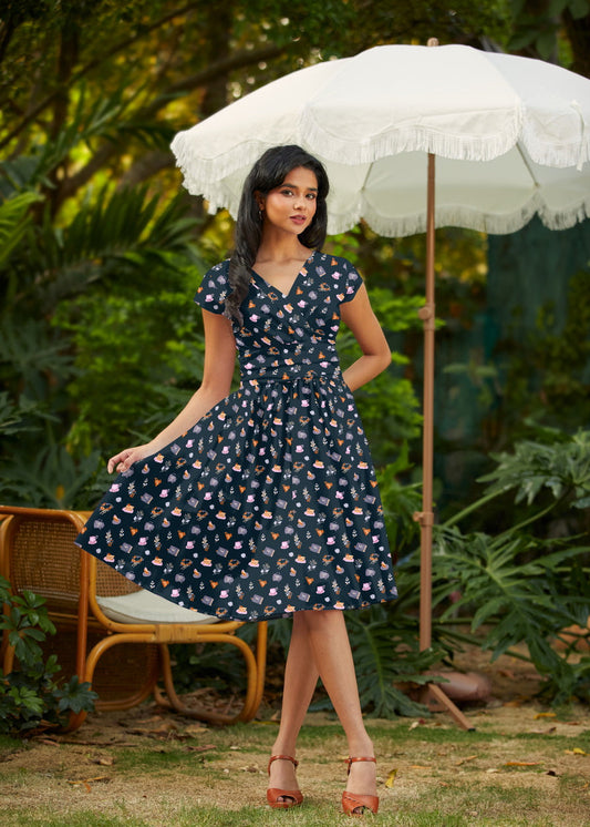 Tea Party Greta Dress, view 1 — Soul Flow Apparel