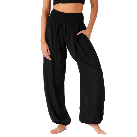Black Harem Pants, view 5 — Soul Flow Apparel
