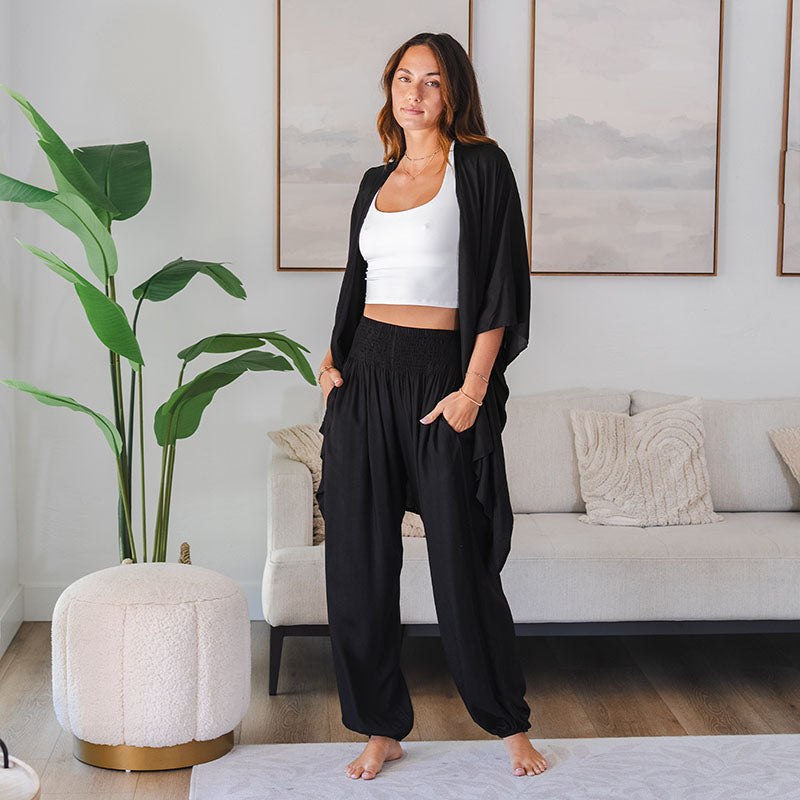 Black Kimono, view 8 — Soul Flow Apparel